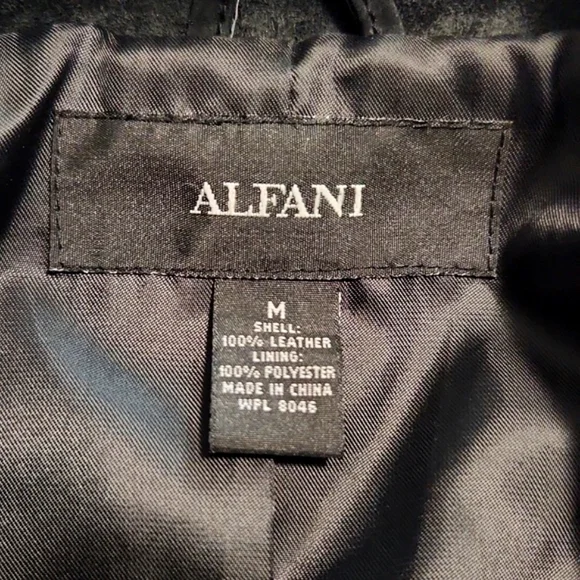 Alfani 100% Suede Leather Vintage Black Women's Blazer Jacket Size Medium - Picture 6 of 9